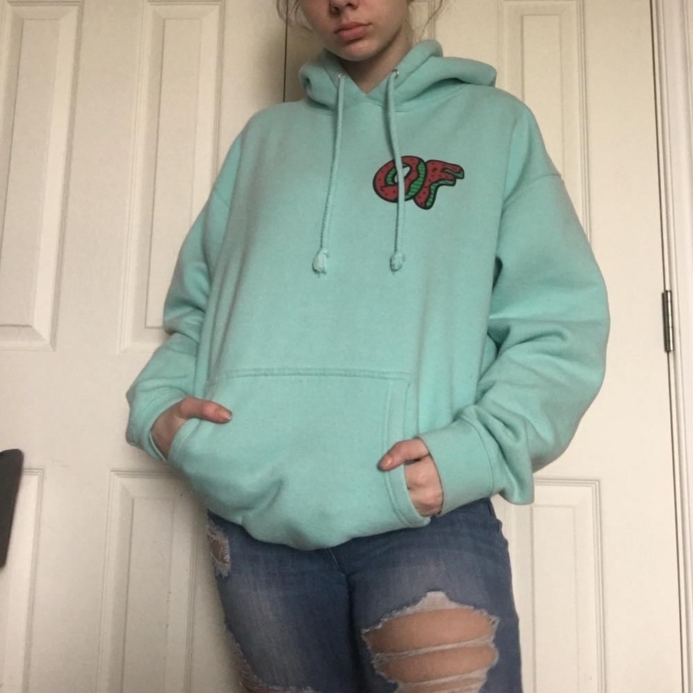 odd future teal hoodie
